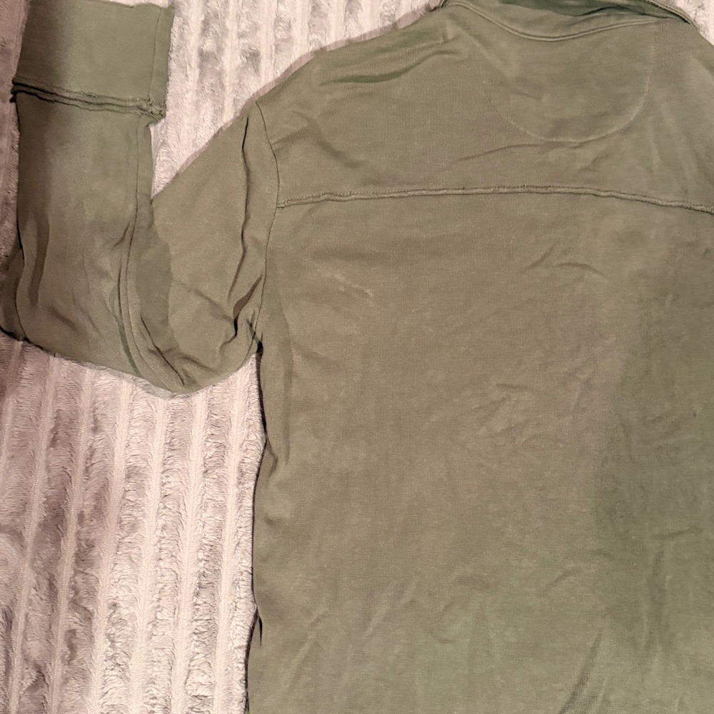 Kensie Jeans Womens Olive Green Utility Button Down Shirt Raw Edge Shacket M - Picture 6 of 7